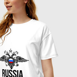 Футболка оверсайз женская Russia, цвет: белый — фото 2