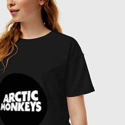 Футболка оверсайз женская Arctic Monkeys Round, цвет: черный — фото 2