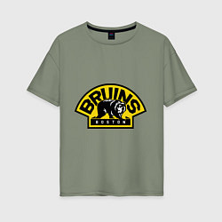 Футболка оверсайз женская HC Boston Bruins Label, цвет: авокадо