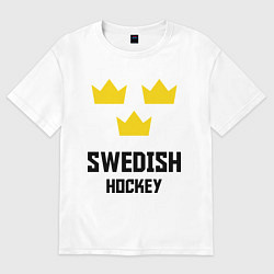 Футболка оверсайз женская Swedish Hockey, цвет: белый