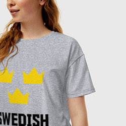 Футболка оверсайз женская Swedish Hockey, цвет: меланж — фото 2