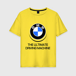 Футболка оверсайз женская BMW Driving Machine, цвет: желтый