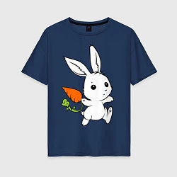 Женская футболка оверсайз Зайка с морковкой
