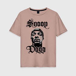 Футболка оверсайз женская Snoop Dogg Face, цвет: пыльно-розовый