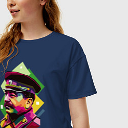 Футболка оверсайз женская Stalin Art, цвет: тёмно-синий — фото 2