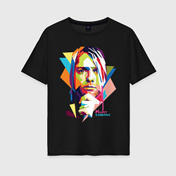 Футболка оверсайз женская Kurt Cobain: Colors, цвет: черный