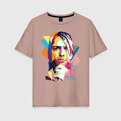 Женская футболка оверсайз Kurt Cobain: Colors