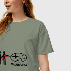 Футболка оверсайз женская I love subaru, цвет: авокадо — фото 2