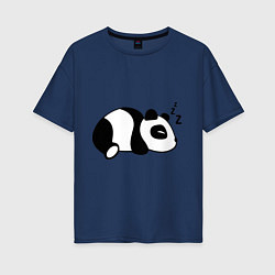 Футболка оверсайз женская Панда спит, цвет: тёмно-синий