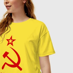 Футболка оверсайз женская СССР - великая держава, цвет: желтый — фото 2