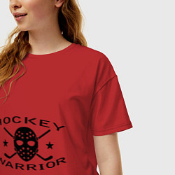 Футболка оверсайз женская Hockey warrior, цвет: красный — фото 2