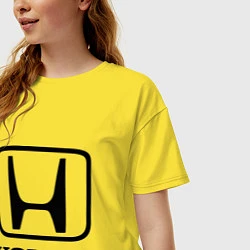 Футболка оверсайз женская Honda logo, цвет: желтый — фото 2