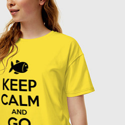 Футболка оверсайз женская Keep Calm & Go fishing, цвет: желтый — фото 2