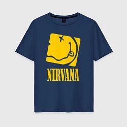 Футболка оверсайз женская Nirvana Cube, цвет: тёмно-синий