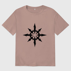 Футболка оверсайз женская Герб Демонов, цвет: пыльно-розовый