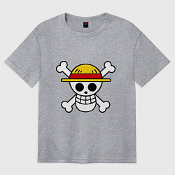 Женская футболка оверсайз Флаг Луффи