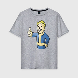 Футболка оверсайз женская Fallout vault boy, цвет: меланж