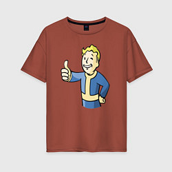 Женская футболка оверсайз Fallout vault boy