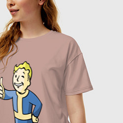 Футболка оверсайз женская Fallout vault boy, цвет: пыльно-розовый — фото 2