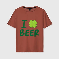 Женская футболка оверсайз Love beer