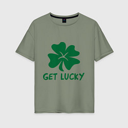 Футболка оверсайз женская Get lucky, цвет: авокадо