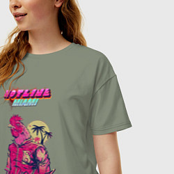 Футболка оверсайз женская HM: Hooking Over People?, цвет: авокадо — фото 2