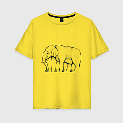 Женская футболка оверсайз Сколько ног у слона