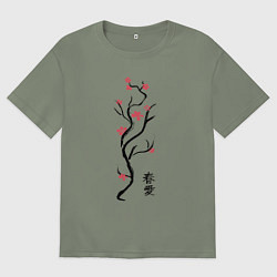 Женская футболка оверсайз Весна. Любовь