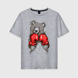 Футболка оверсайз женская Bear Boxing, цвет: меланж
