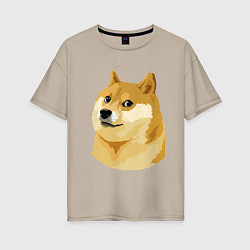 Футболка оверсайз женская Doge, цвет: миндальный