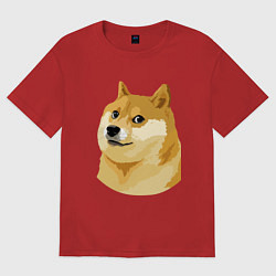 Футболка оверсайз женская Doge, цвет: красный