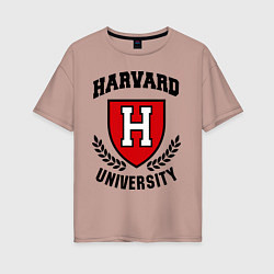 Футболка оверсайз женская Harvard University, цвет: пыльно-розовый