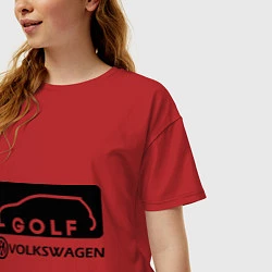 Футболка оверсайз женская Фольцваген гольф, цвет: красный — фото 2