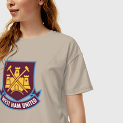 Футболка оверсайз женская West Ham United FC, цвет: миндальный — фото 2