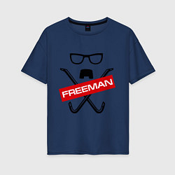 Футболка оверсайз женская Freeman Pack, цвет: тёмно-синий