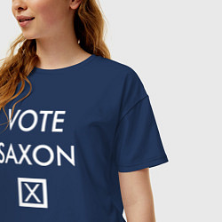 Футболка оверсайз женская Vote Saxon, цвет: тёмно-синий — фото 2