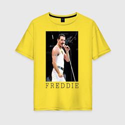 Футболка оверсайз женская Queen: Freddie, цвет: желтый