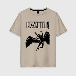 Футболка оверсайз женская Led Zeppelin Swan, цвет: миндальный