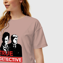 Футболка оверсайз женская True Detective, цвет: пыльно-розовый — фото 2