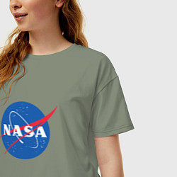 Футболка оверсайз женская NASA: Logo, цвет: авокадо — фото 2