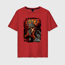 Женская футболка оверсайз Slayer Zombie