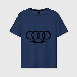 Футболка оверсайз женская Audi кастет, цвет: тёмно-синий