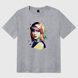 Футболка оверсайз женская Taylor Swift Art, цвет: меланж