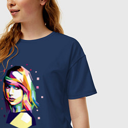 Футболка оверсайз женская Taylor Swift Art, цвет: тёмно-синий — фото 2