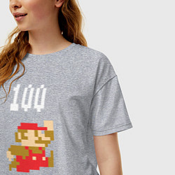 Футболка оверсайз женская Mario: 100 coins, цвет: меланж — фото 2