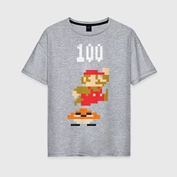 Женская футболка оверсайз Mario: 100 coins