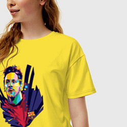 Футболка оверсайз женская Messi Art, цвет: желтый — фото 2