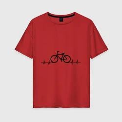 Футболка оверсайз женская Велоспорт, цвет: красный
