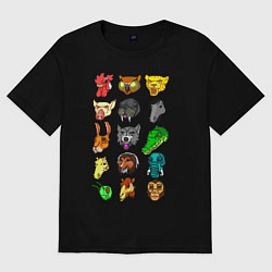 Женская футболка оверсайз Hotline Miami Masks