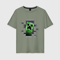 Футболка оверсайз женская Creeper Inside, цвет: авокадо
